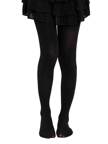 EVERSWE 2 Pairs Pack Girls' Ballet Tights Ultra Soft Dance Leggings, Convertible Transition Dance Tights2