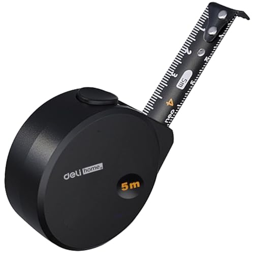 Image of 16.4 ft (5 m) tape measure, high grade carbon steel, clear markings and extends up to 6.6 ft (2 m), water and rust resistant, edge of tape is passivated so that you don't cut your hand, looks good