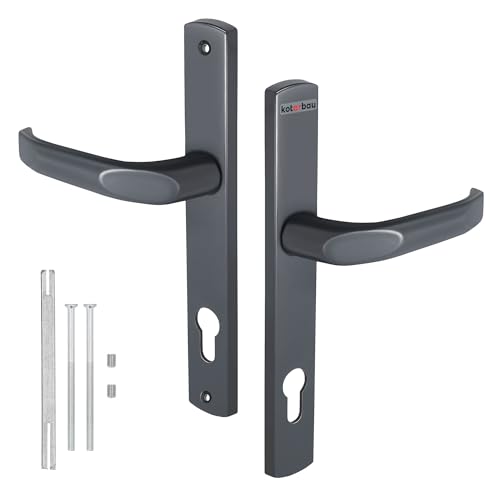 KOTARBAU® Picaporte para puerta de 90 mm, cilindro de perfil, manija de aluminio, manija universal para puerta, herraje largo, color antracita