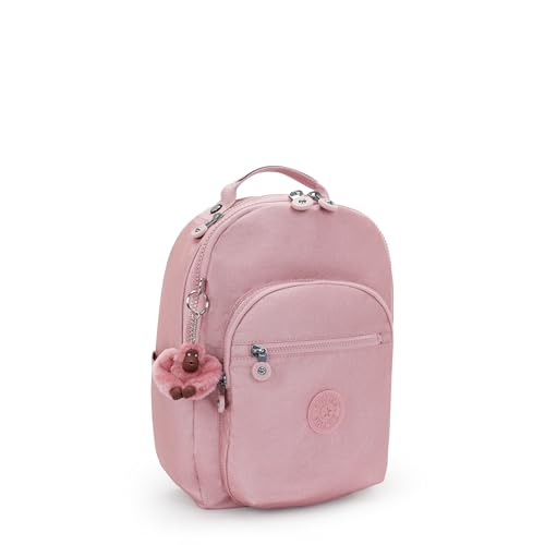 Image of Kipling Women's Seoul Small Tablet Backpack, Durable Pink, Padded Shoulder Straps with Tablet Sleeve