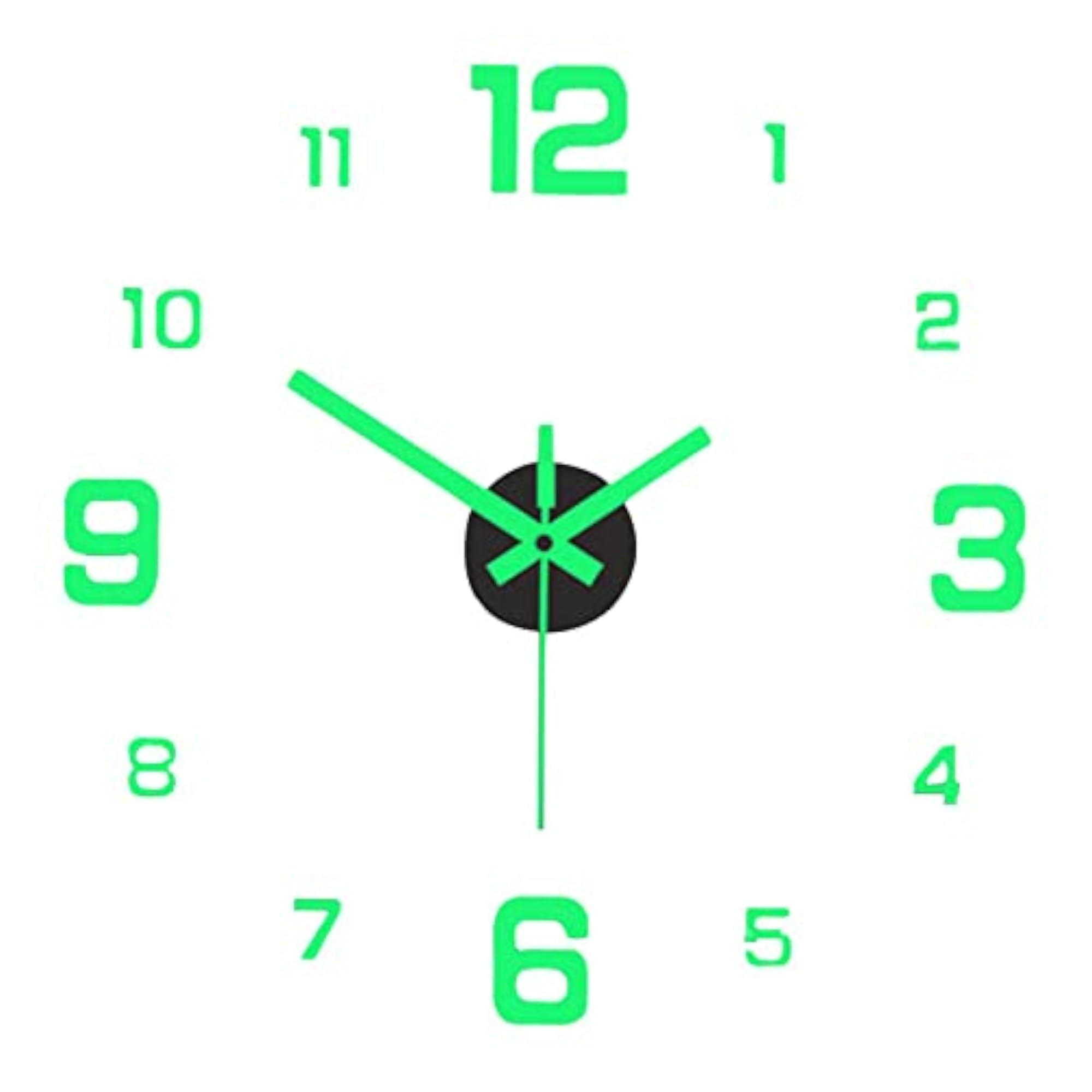 Modern Luminous Frameless Wall Clock Stickers