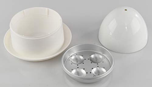Home-X Microwave Egg Boiler With Saucer For Hard-Boiled Or Soft Boiled Eggs, Egg Microwave Cooker No Piercing Required, Dishwasher Safe-Up To 4 Eggs #TOP2
