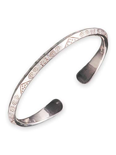 Fly Style Pulsera para mujer de plata 925 – Brazalete abierto con adornos, Plata de ley, Sin piedra.