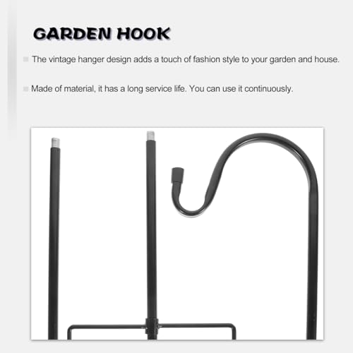 Garneck 2 Stück Schäferhaken Aus Metall – Laternenstab Gartenstab Mit Haken Für Vogelfutterspender - Solarleuchten Und Blumenkorb – Schwarze Hochzeits- Und Weihnachtsdeko