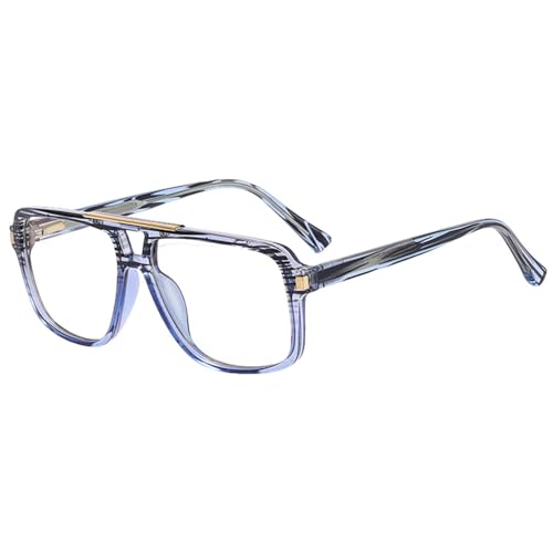 Lunettes carrées grande monture bleu et marron MUTYNE pour homme