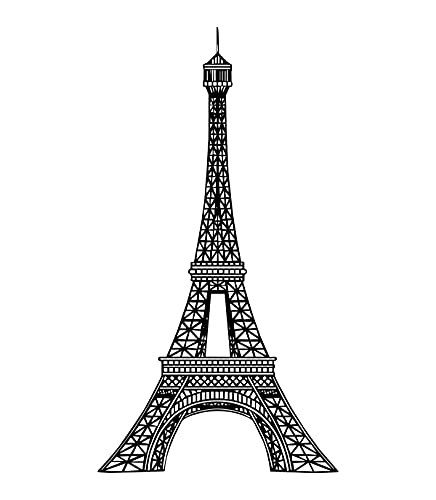 Vinilo Decorativo Torre Eiffel 29 pulgadas Negro miniatura 1