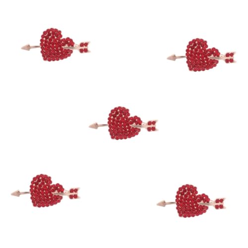 Brooche pin cœur rouge en strass pour décorer les vêtements élégants