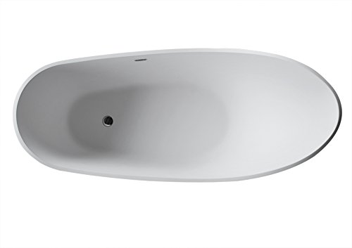 Anzzi 68" Flat Bottom Man Made Stone Freestanding Bathtub - Matte White - Alto Series Ft-Az507 - Anzzi #TOP1