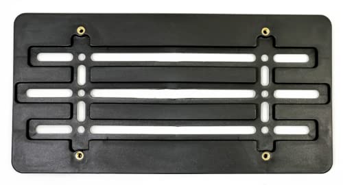 EACCESSORIES EA License Plate Holder Bracket for All Flat Bumpers – Universal Tag Mount Set for Cars, SUV, Truck, Golf Carts – ABS Plastic Plate Holder with Mounting Kit Hardware – US, Canada Standard