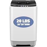 Nictemaw Portable Washing Machine, 20Lbs Capacity Full-Automatic Portable Washer, 2.8Cu.ft Washer and Dryer Combo with Drain Pump, 10 Programs & 8 Water Levels for Apartment, Dorms, RV