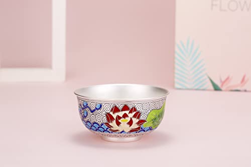 Wiueh 999 Sterling Silver Dinnerware Set, Bowl Set With Rice Bowl Chopsticks Spoon And Gift Box, Unbreakable Lightwight And Easy To Clean , Suitable As Birthday New Year And Housewarming Gift #TOP1
