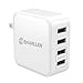 4-Port USB Wall Travel Charger,31 W/6.2A Charger Desktop Charger with Folding Plug Portable Travel Charger for iPhone Xs/XS max/XR/X/8/7/ 6s, iPad Pro/Air 2 / Mini, Galaxy S7 / S6, Note 5/4-SHARLLEN