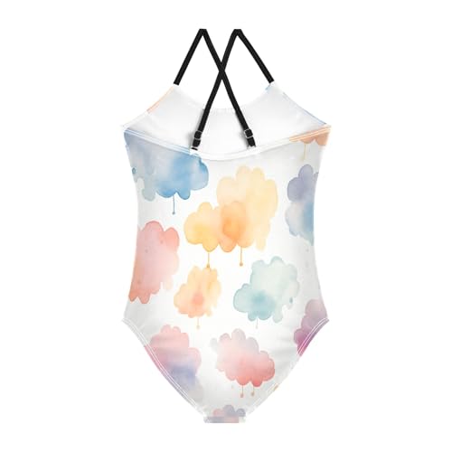 Oil Print Could Girls One-Piece Swimsuit Beach Bathing Suit2