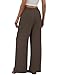 Sampeel Wide Leg Pants Woman Flowy Pants Lounge Business Casual Outfits Work Linen Clothes Summer Pant Tall Travel Outfits 2026 Plus Size Baggy Fashion Clothing Brown XL
