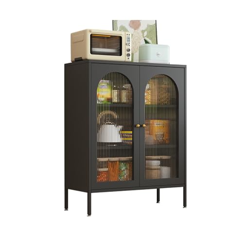 Küchenschränke, Aufbewahrung von Küchengeräten, der Eisenschrank bietet ausreichend Platz, ist stark und stabil und verfügt über angemessene Lagerflächen, die for mehrere Szenarien geeignet sind(Black