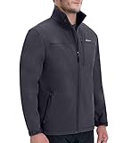 Mens Softshell Fleece-lined Jackets/Winter Outdoor Coats/Windbreaker/Medium-weight Water-repellent. Grey, M