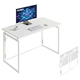MUSSO F5 Schreibtisch klappbar 80x40 cm, Kleiner Computertisch ohne Montage, Bürotisch & Basteltisch, Laptoptisch für Home Office & Studenten, Klapptisch schmal, Walking Pad geeignet, Weiß