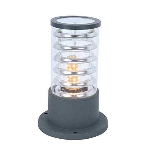 WHYA Modern Gray 6W LED Lawn Lantern Outdoor Patio Lamp Nordic Acrylic Aluminum Fence Wall Stigma Lawn Post Bollard Light Park Terrace Simple Community Street Lighting Landscape Floor Lamp
