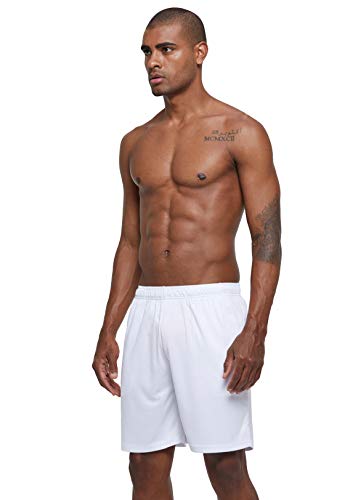 G Gradual Men's 7" Workout Running Shorts Quick Dry Lightweight Gym Shorts With Zip Pockets (White Medium) #TOP4