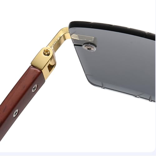 Lunettes de soleil vintage sans monture protection UV400 maximale verres marron - 3