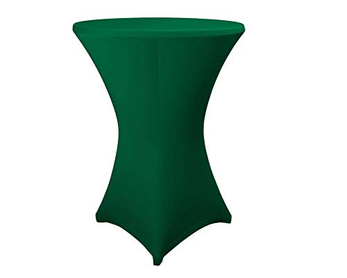 Expand Housse Pour Tables Hautes Vert Foncé - Couverture, Revêtement, Nappe Pour Tables Mange-Debout - Ø 80cm-86cm - Stretch