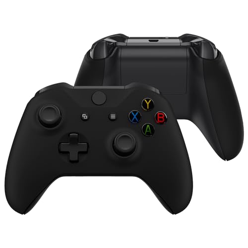 Image of eXtremeRate Front Housing Shell + Side Rails Handles for Xbox One Controller (Model 1708), Black Replacement Faceplate Parts with Back Panels for Xbox One X & S Controller
