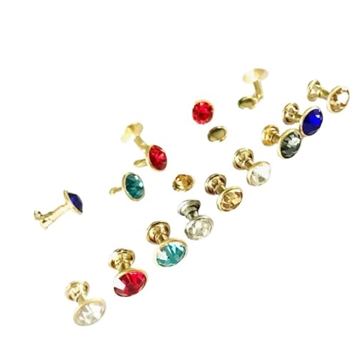 Remaches de cristal metálico para artesanía cuero ropa manualidades 200 juegos 8mm 2