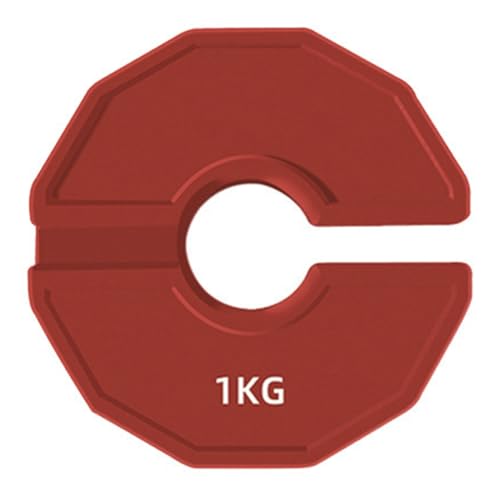 1 PC Gym Micro Plaques Haltères Plaques de Poids Fractionnaire en Caoutchouc Supplémentaires pour Poids Fractionnaire Rouge 1KG
