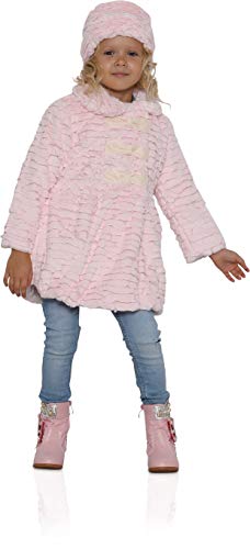 Widgeon Little Girls' 3 Bow Faux Fur Coat with Hat3