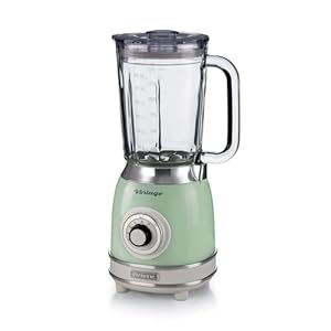 Ariete 583, vintage blender met glazen beker 1,5 liter, 4 messen van roestvrij staal, 4 snelheden + pulse, 1000 watt, groen