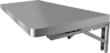 Foldable Wall Table - Stainless Steel - Folding Workbench Wall Hanging for Garage and Sheds, Office, Laundry Room, Kitchen and Dining Room, Computer Desk, Study Desk, Wall Hanging Table Wall