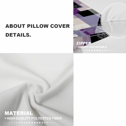 Housse de coussin design géométrique violet de qualité supérieure - 7