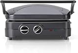 Cuisinart Grill and Griddle, Sandwich toaster, panini press, contact grill, electric griddle, Non-stick removable plates, dishwasher safe, Health grill, less oil, Midnight Grey