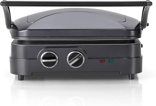 Cuisinart Grill and Griddle, Sandwich toaster, panini press, contact grill, electric griddle, Non-stick removable plates, dishwasher safe, Health grill, less oil, Midnight Grey