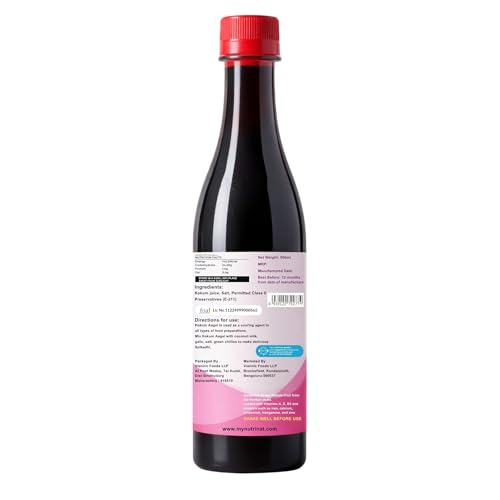 Image of Nutrinat Kokum Aagal - 500ml (Pack of 1) | Pure Kokum Extract with Salt | Kokam Aagal with No Artificial Flavors & No Additives | Kokum Agal Without Sugar Ideal for Solkadhi & All Purpose Souring Agent | Kokam Aagal