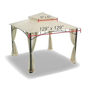 Garden Winds Replacement Canopy for Target Madaga Gazebo, Beige