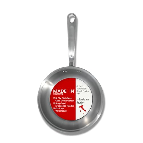 Made In Cookware - 8-Inch Stainless Steel Frying Pan - 5 Ply Stainless Clad - Professional Cookware...