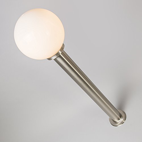 Qazqa - Nowoczesna lampa zewnętrzna słup stal nierdzewna 100 cm - Sfera - E27 | 1 światło - Stal nierdzewna - Odpowiednie dla Oświetlenie zewnętrzne
