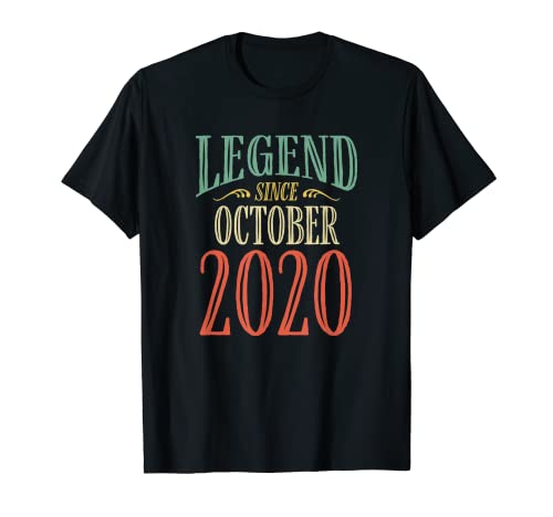 Legend Since ottobre 2020 Birthday Design Maglietta