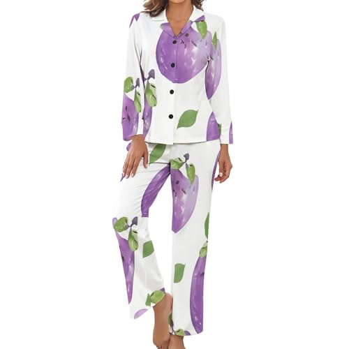 Pyjama femme 2 pièces imprimé pomme grand confort pour vos nuits douces