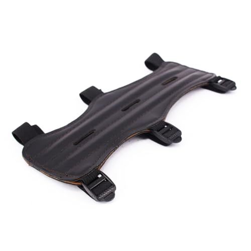 GOOHOCHY Soft Archery Arm Guard 3 Straps Archery Armguard Leather Size 22x8x0.3cm Comfort Fit