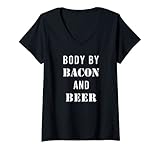 Womens Body by Bacon and Beer Funny Bacon V-Neck T-Shirt