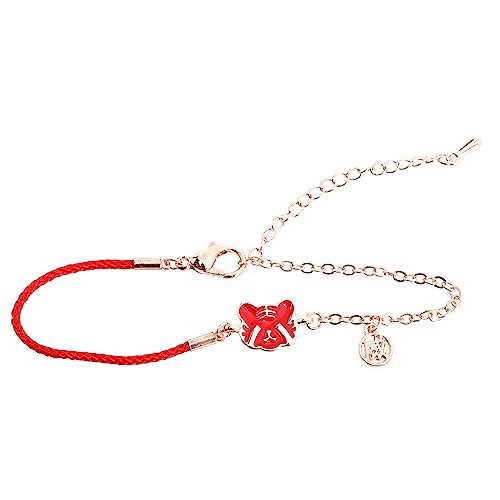 Bracelet corde chinois du Nouvel An le cadeau idéal avec perles et chaîne