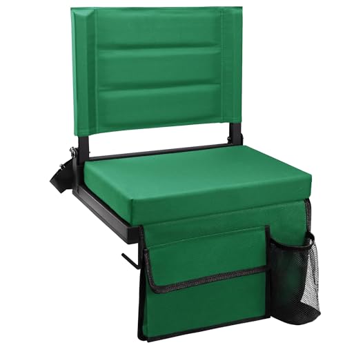 Stadium Seat for Bleachers with Back Support and Thick Padded Cushion