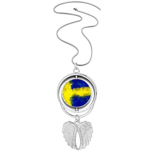 Collier avec pendentif drapeau suédois ailes d'ange, idéal pour vos voyages