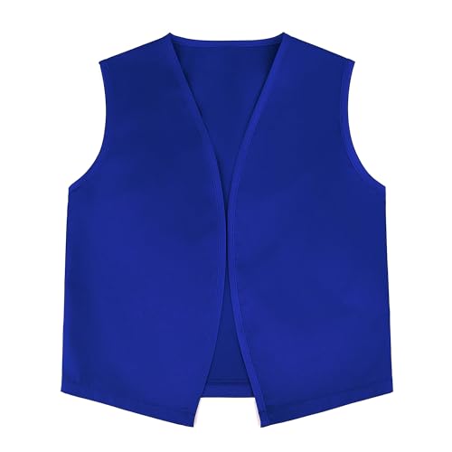 TopTie No-Button Child Vest Kid Volunteer Victorian Waistcoat Peasant Party Costume Vests-Blue-S