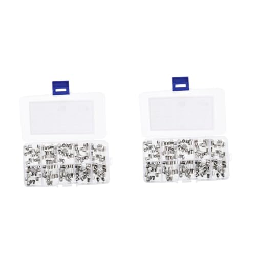 TEHAUX Kit de Fusibles de Vidrio 200 piezas Accion Rápida 5x20mm 0.2A-20A con Estuche miniatura 1