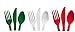 Heavy Duty Plastic Cutlery Christmas Holiday Cutlery - 48 Spoons, 48 Forks, 48 Knives - Red, Green & White