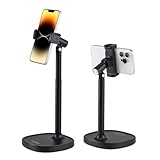 PJZZNDD Handy Ständer Tisch,Höhen und Winkel Verstellbar Handy Halterung für Schreibtisch Kompatibel mit iPhone 17 16 15 14 13 12 Mini Pro Max Xs Xr X,Samsung,Smartphone