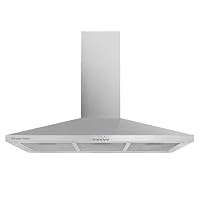 Russell Hobbs 90cm Chimney Cooker Hood in Stainless Steel with 3 Speed Settings, 2x Carbon Filters, Extraction or Recirculation, 400 m³/h Extraction Rate, LED Lights, A++ Energy Rating, RH90SCH03A1SS